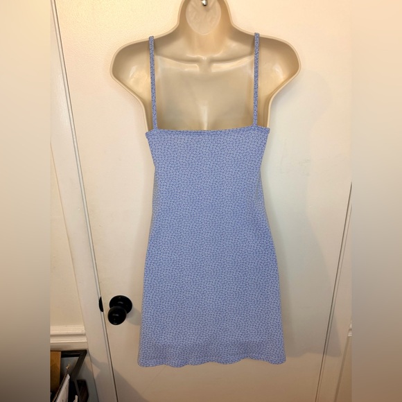 Brandy Melville Amara Mini Dress Floral Blue White One Size - Picture 8 of 10